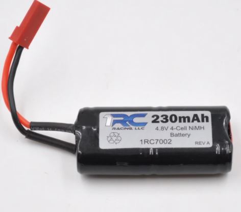 1RC7002 NiMh Battery, 4 Cell, NiMH, 4.8V, 230MaH, 1/18 Midget