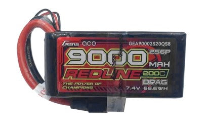GEA90002S20QS8 Gens Ace Lipo Redline Drag Race 9000mAh 7.4V With QS8 Plug