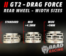 Load image into Gallery viewer, BAAD07 GT2 - GLUE TYPE DRAG FORCE - REAR WHEELS - BLACK - STAR CENTER