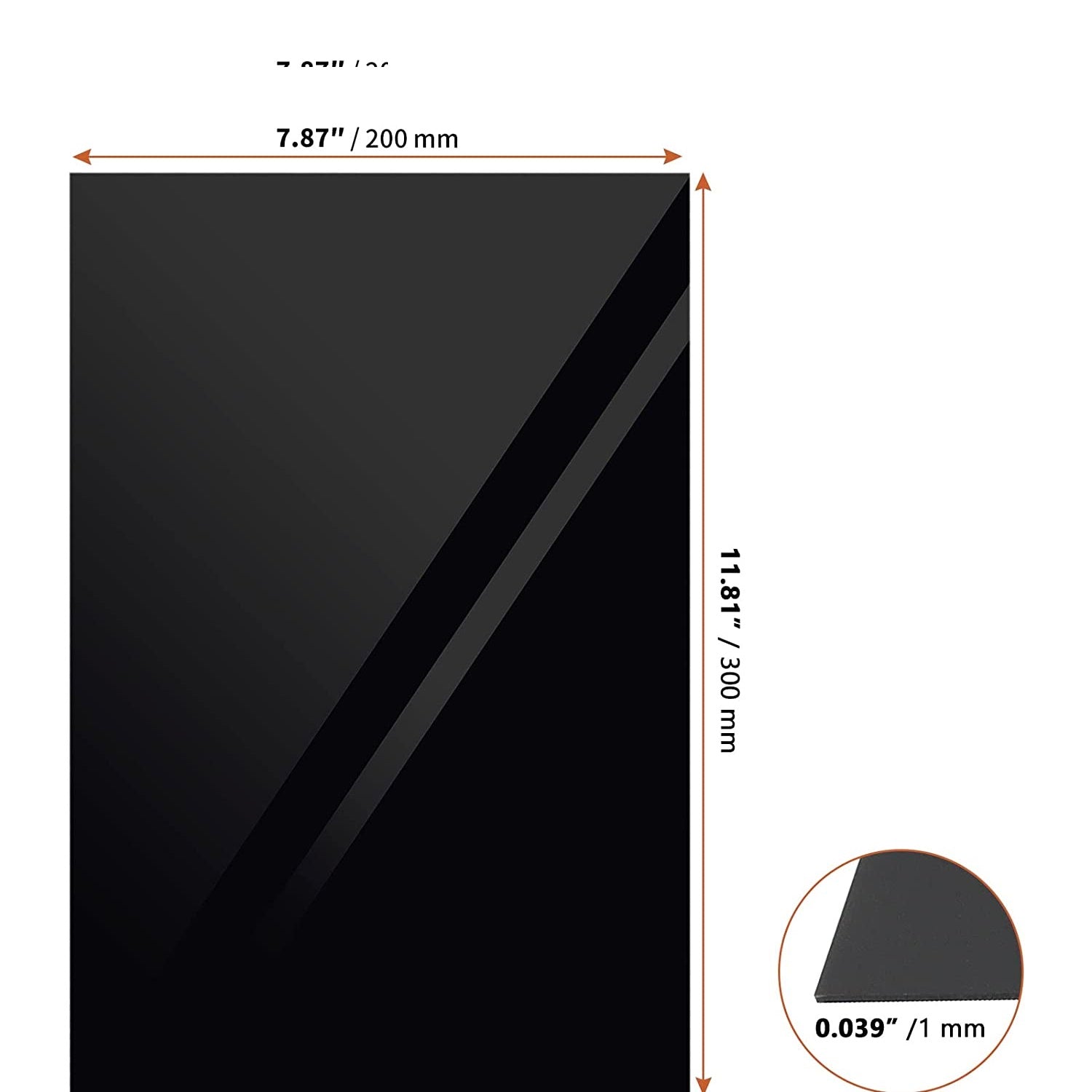 8X12" .060 BLACK LEXAN SHEET Five Star Hobbies