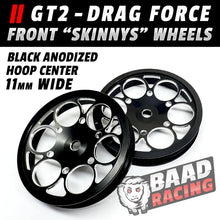Load image into Gallery viewer, BAAD01 GT2 "SKINNYS" - GLUE TYPE FRONT WHEELS - HOOP CENTERS - BLACK