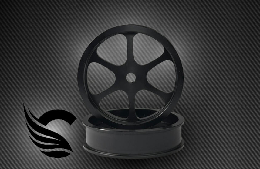 CATALYST 6 SPOKE MACHINE NYLON FRONT DRAG WHEELS. (PAIR NARROW MID CROWN)