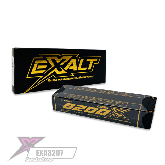 EXA3207 EXALT X-RATED 2S 135C STICK HARDCASE LIPO