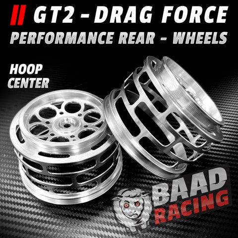 BAAD15 GT2 - GLUE TYPE DRAG FORCE - REAR WHEELS - BRUSHED - HOOP CENTERS