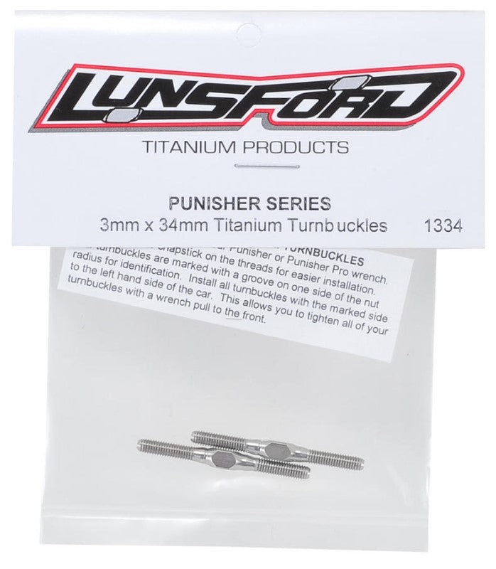 LNS1334 LUNDSFORD 3MMX 34MM PUNISHER TITANIUM TURNBUCKLES
