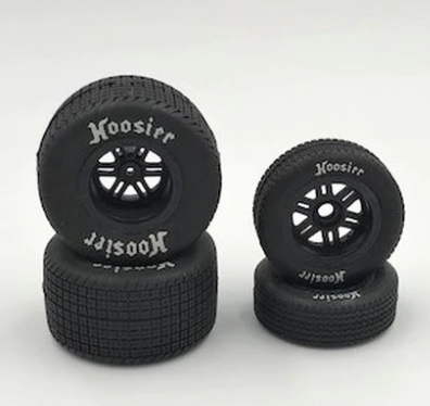 1RC5523 FR/RR Tires & Wheels, Black, 1/18 Sprint (4)