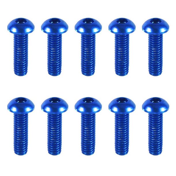 61374 FSH BLUE BUTTON HEAD ALUMINUM SCREW PACK -10PCS