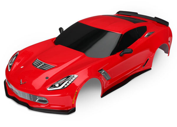 8386R BODY CHEVROLET CORVETTE Z06,( RED PAINT & DECALS APPLIED)