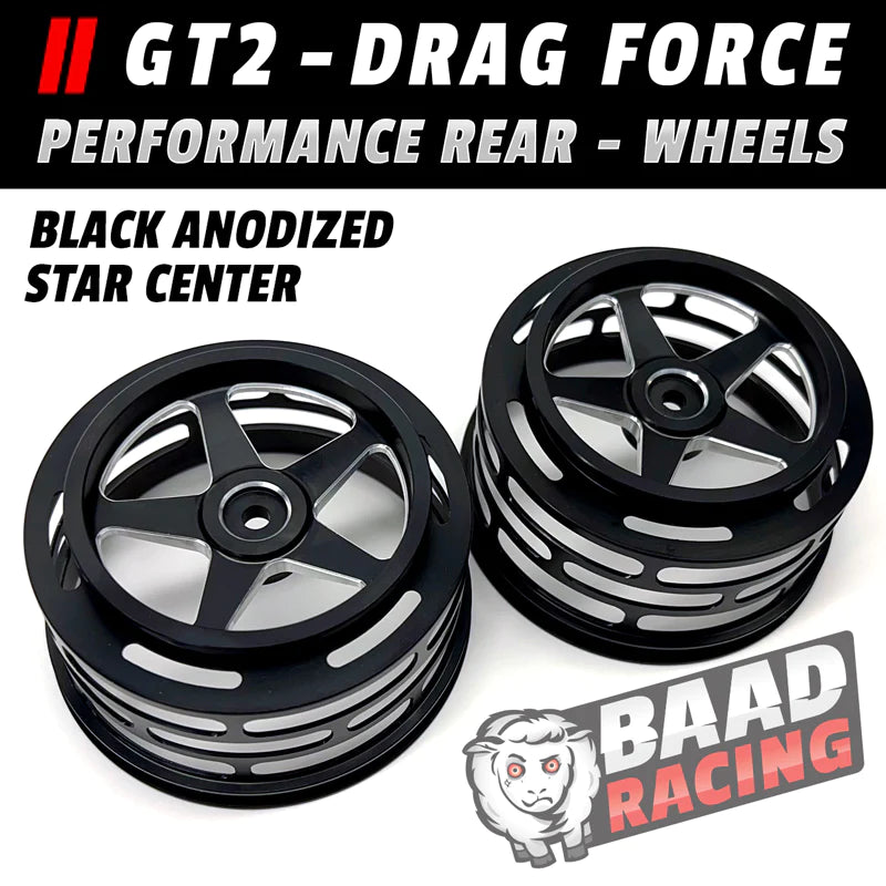 BAAD07 GT2 - GLUE TYPE DRAG FORCE - REAR WHEELS - BLACK - STAR CENTER