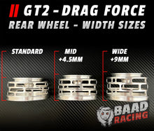 Load image into Gallery viewer, BAAD07 GT2 - GLUE TYPE DRAG FORCE - REAR WHEELS - BLACK - STAR CENTER
