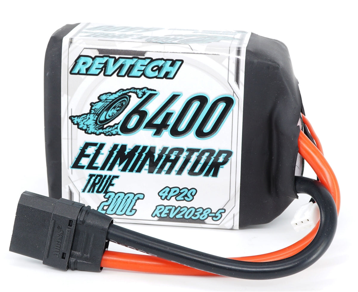 REV2038-5 2S 7.4V 6400MAH 200C LIPO DRAG PACK (XT90)