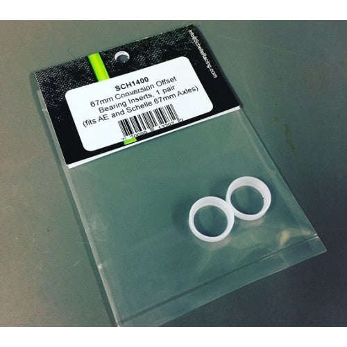 SCH1400 67MM CONVERSION OFFSET BEARING INSERTS, 1 PAIR (FITS AE AND SCHELLE 67MM AXLES)