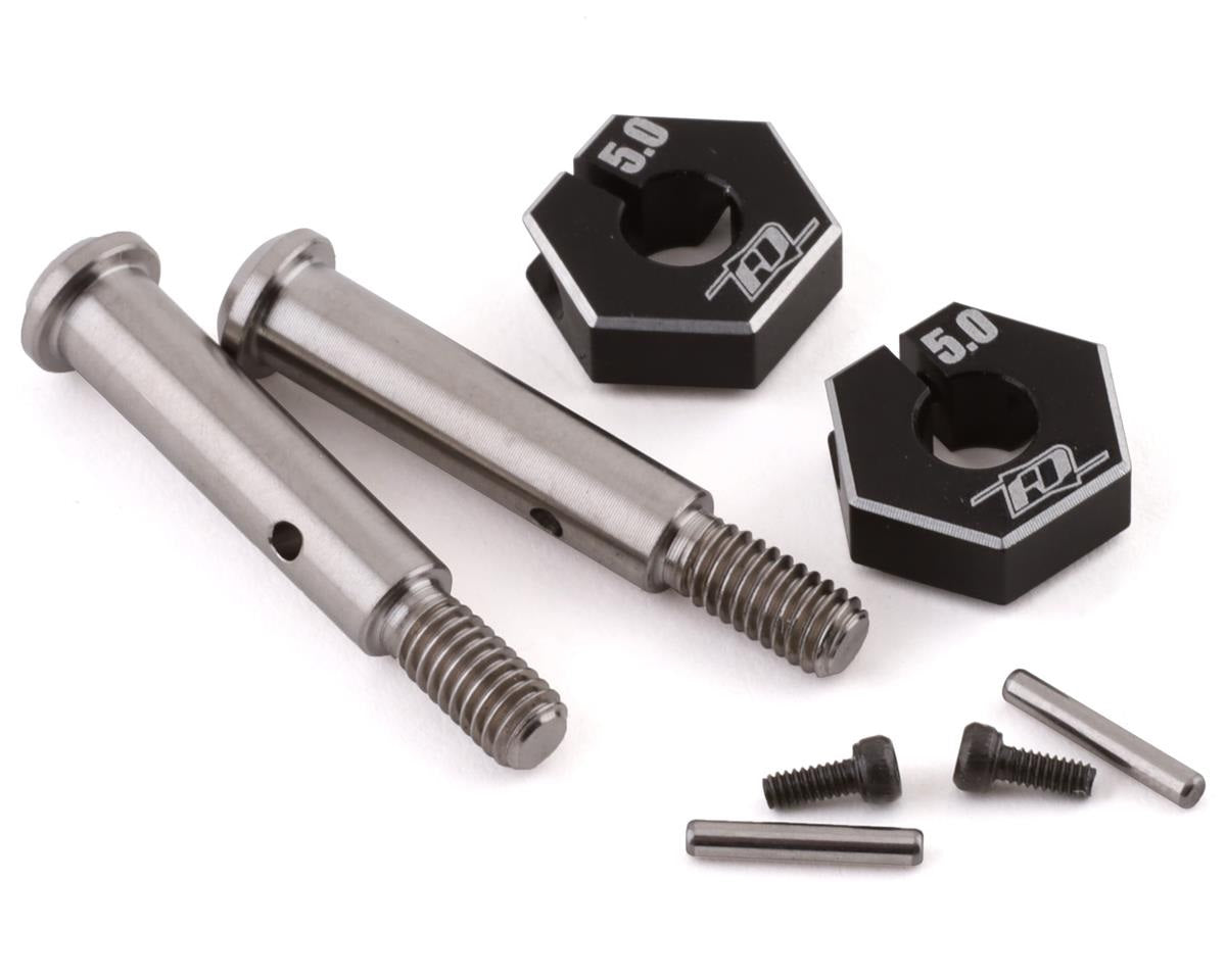 RDRP0542 B6.2 TI. FRONT AXLE W/ 5MM CLAMPING HEX