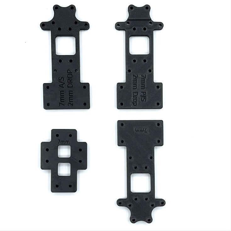 61096 AE BREAKOUT RISER KIT 2MM PRO & ANTI SQUAT, 7MM THICK PLATES (SET OF 4)