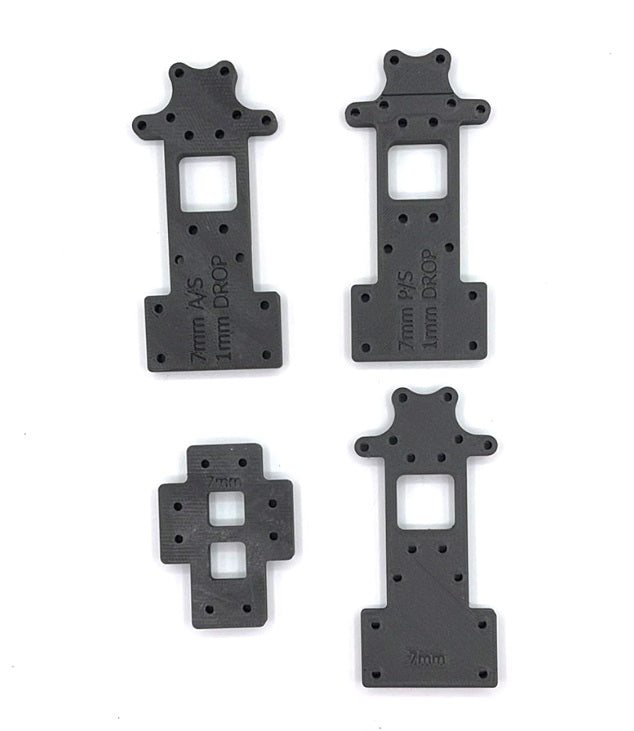 61091 AE BREAKOUT RISER KIT 1MM PRO & ANTI SQUAT, 7MM THICK PLATES (SET OF 4)
