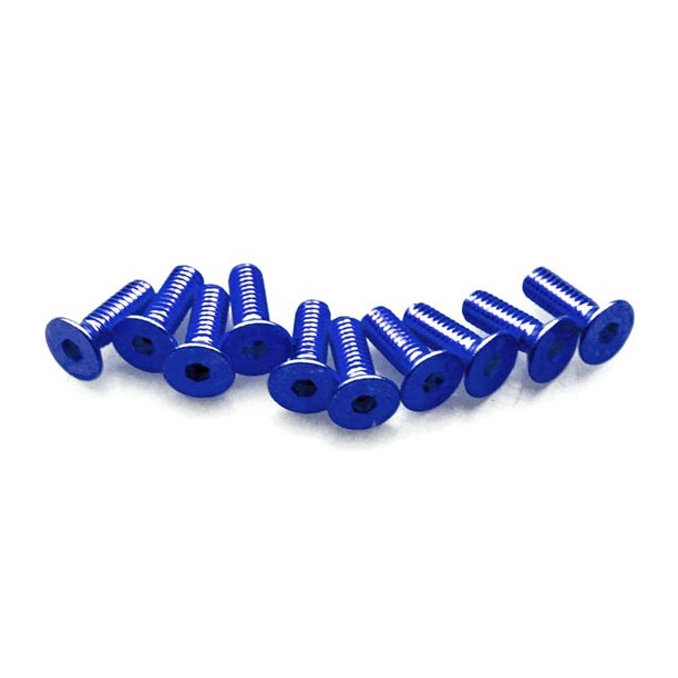 61375 FSH BLUE FLAT HEAD ALUMINUM SCREW PACK - 10PCS