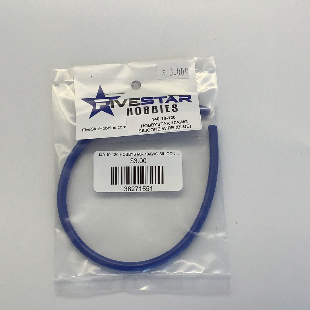 140-10-12010AWG SILICONE WIRE (BLUE) (12in)
