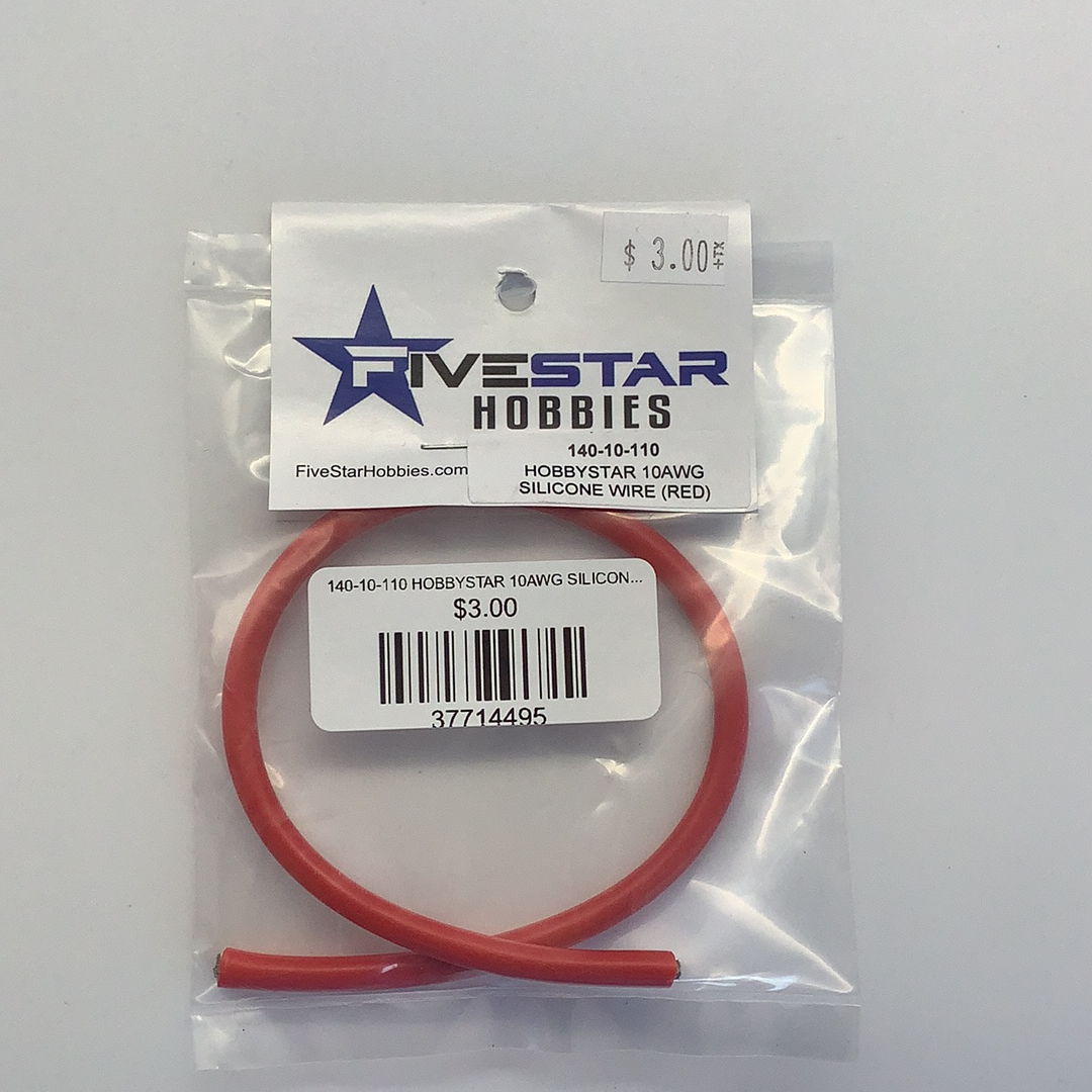 140-10-110 10AWG SILICONE WIRE (RED) (12in)