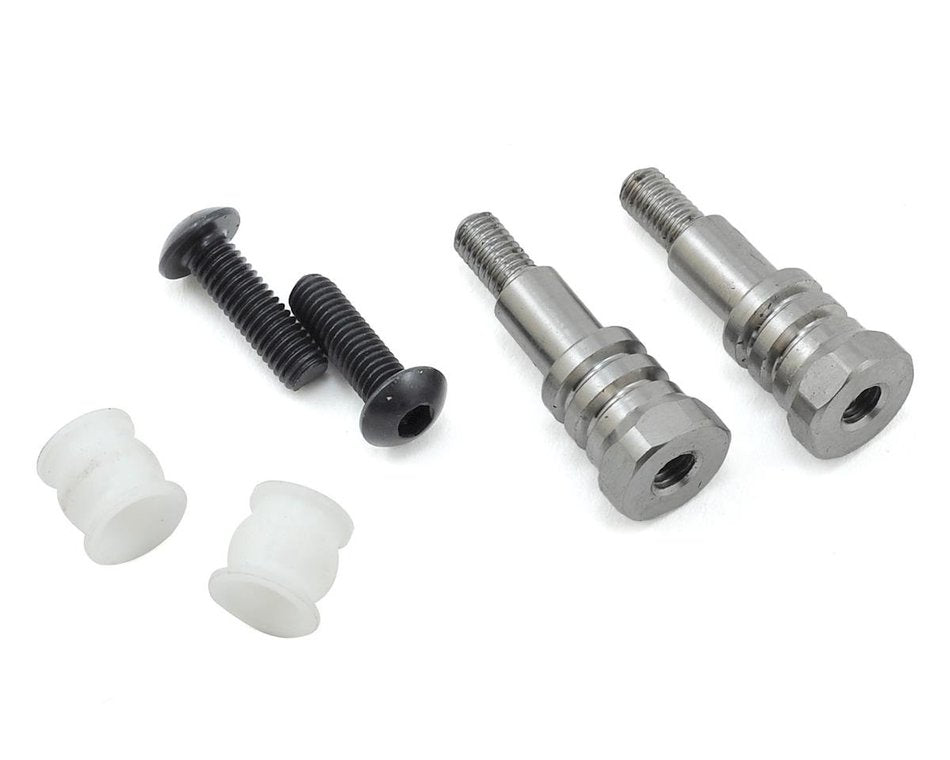 2600T B6 / B6D / B6.1 / B64 TITANIUM SHOCK STAND-OFFS, FIN DESIGN, LONG W/ BUSHINGS