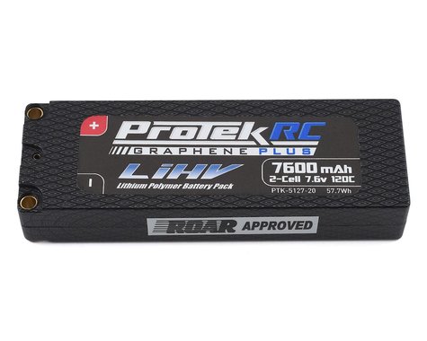 PTK-5127-20 ProTek RC 2S 120C Low IR Si-Graphene + HV LiPo Battery (7.6V/7600mAh) w/5mm Connectors