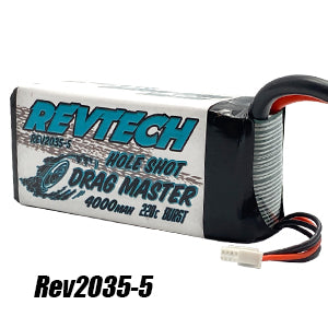 REV2035-5 11.1V 3S 4000MAH DRAG RACE PACK W/O CONNECTOR