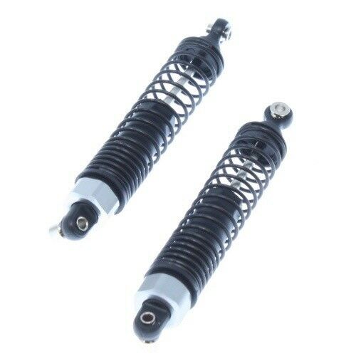 08001S PLASTIC BODY SHOCKS 2/ BLACK SPRINGS (2PCS) (SILVER)