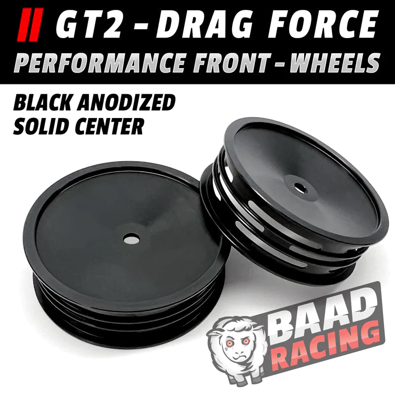 BAAD12 GT2 - GLUE TYPE DRAG FORCE - FRONT WHEELS - BLACK - SOLID CENTER