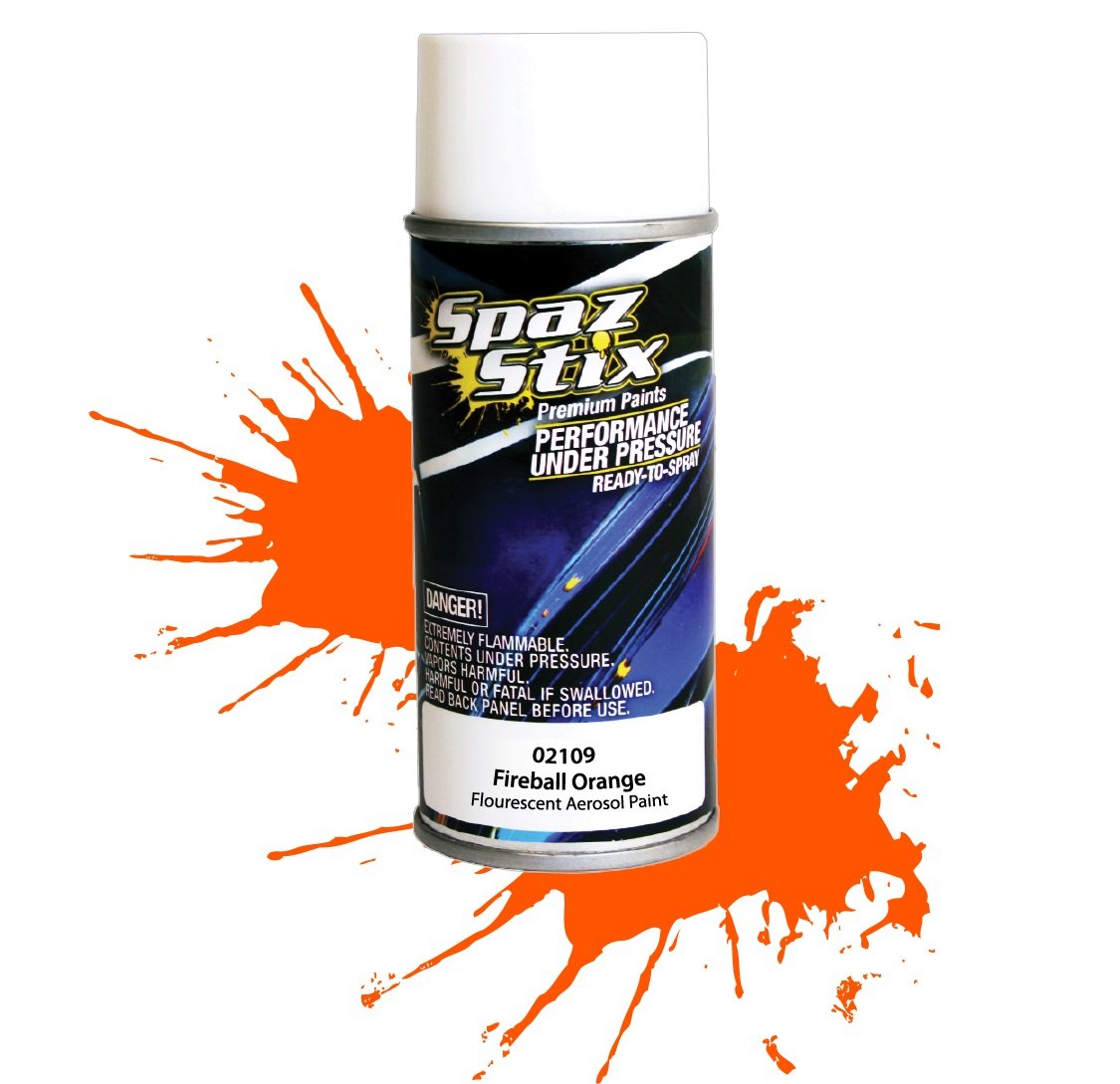 02109 Fireball Orange Fluorescent Aerosol Paint 3.5 oz Bottle