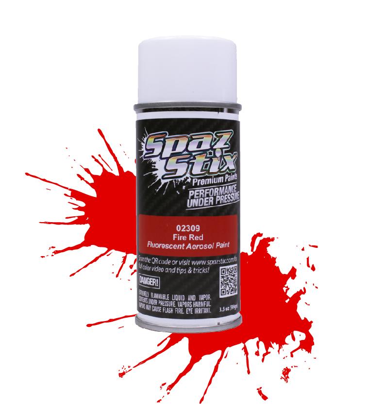 02309 Fire Red Fluorescent Aerosol Paint 3.5 oz Bottle
